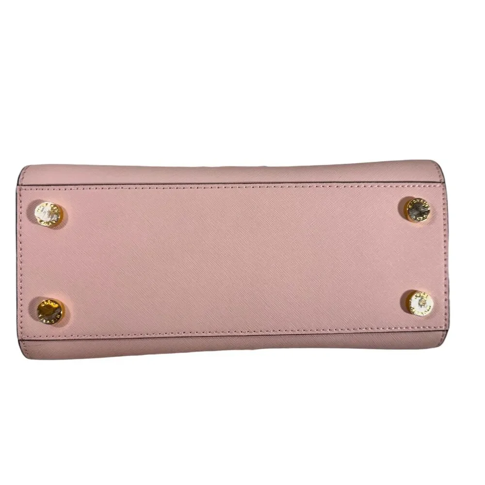 Michael Kors Selma Medium Satchel Blossom Pink Saffiano Crossbody - Picture 11 of 16